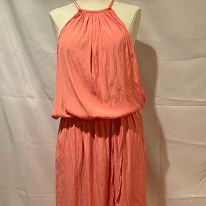 Ramy Brook Coral Midi Dress, w/Pockets, size 8(M)